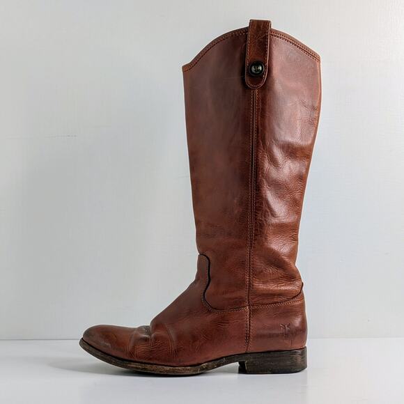 Frye Shoes - Frye Boots Melissa Button 77168 Womens 9 Brown Tall Knee High Leather Riding